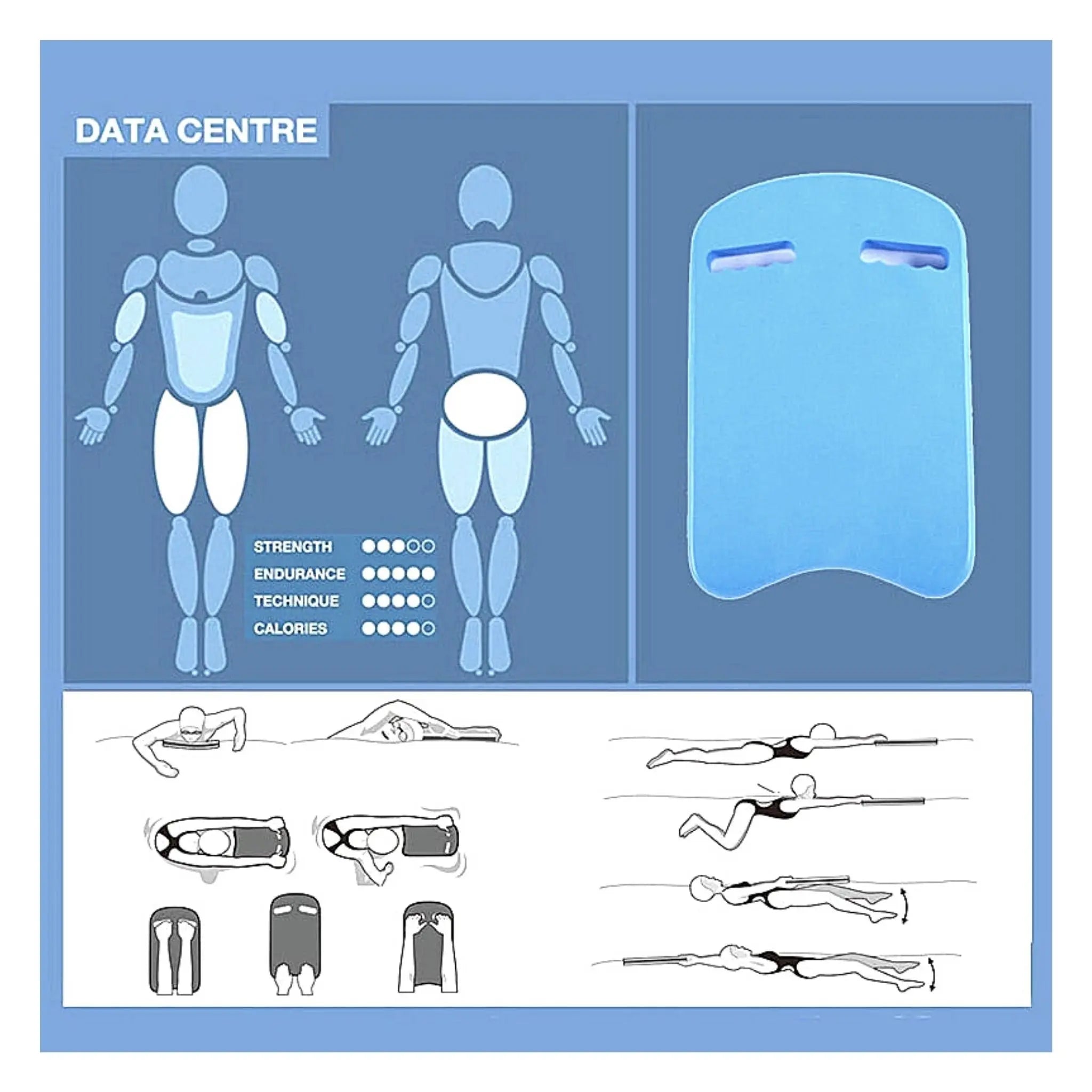 Adult Swimming Pool Kickboard - Beginner Float Legs Training Aid for Swim Practice & Water Exercise | Perfect for Lap Swimming, Swim Training & Aquatic Fitness
