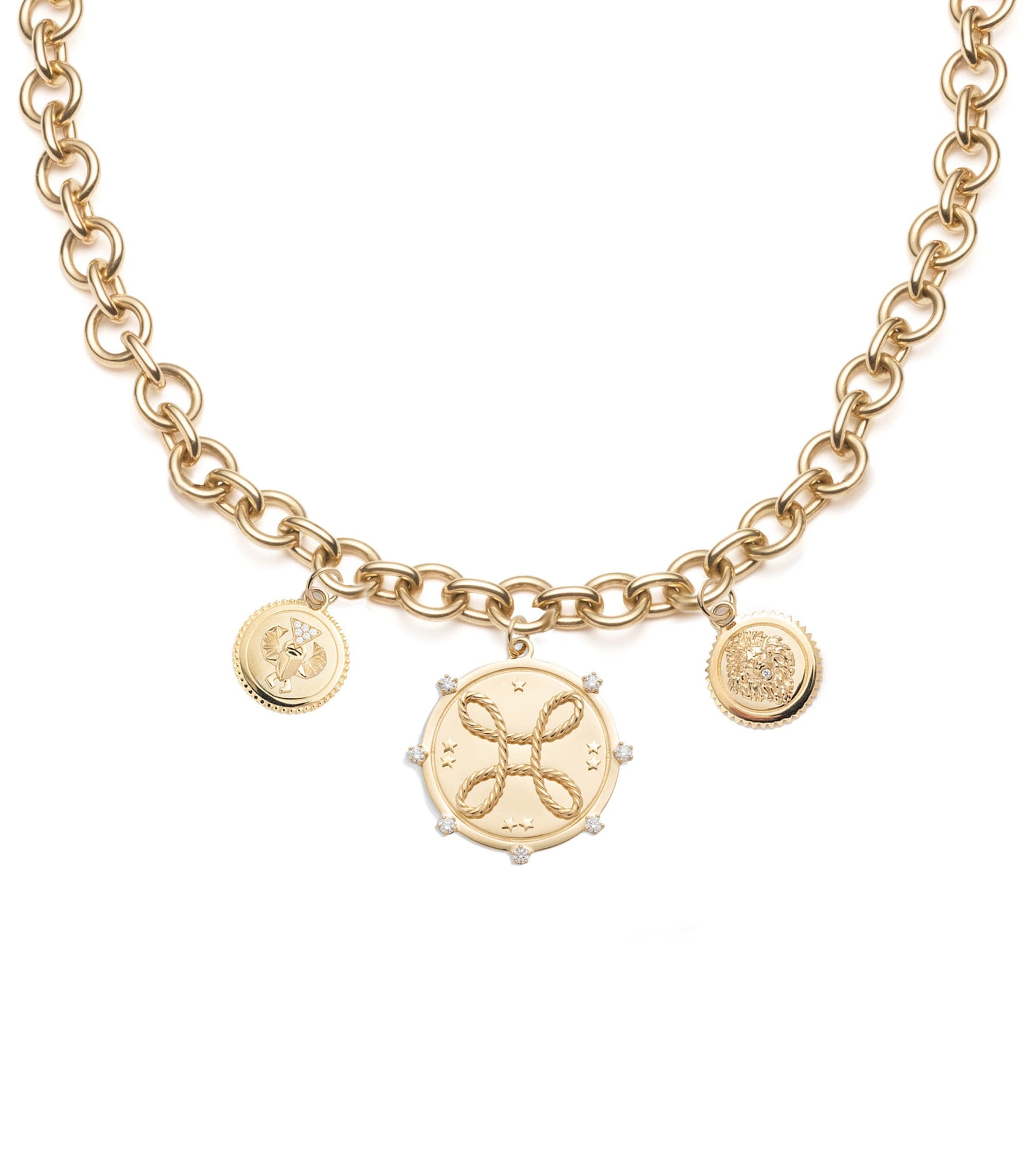 Love, Strength & Protection Story: Midsized Mixed Link Chain Necklace - Elegant Jewelry for Women, Gift for Her, Perfect for Valentine's Day, Anniversary & Special Occasions
