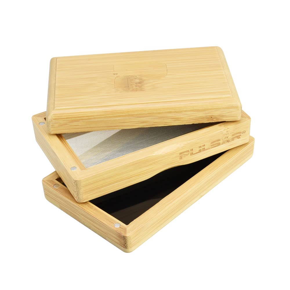 Premium Bamboo Pollen Sifter Box - 3 Sizes (Small/Medium/Large) for Herbal Tea, Baking & Spice Storage - Natural Kitchen & Garden Organizer