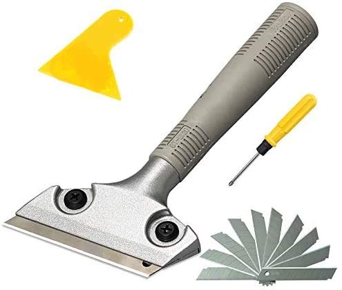 LDS Industry Glass Scraper - Extendable Razor Blade Cleaner for Stove, Window, Tile, Granite & Windshield | Paint & Sticker Remover Tool | Perfect for Kitchen, Bathroom & Auto Cleaning | Gum & Hard Stain Remover (SCRP-U)