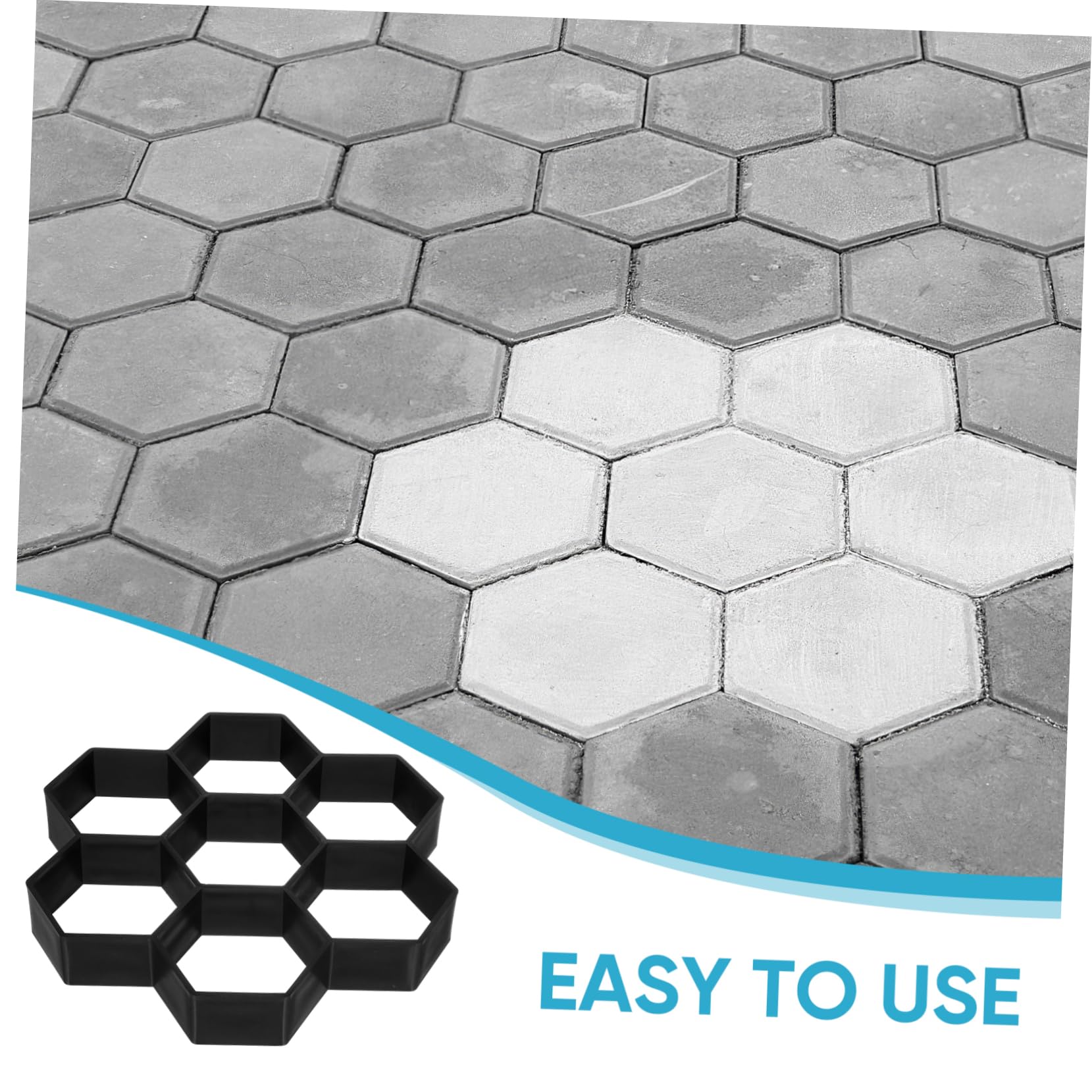 Hexagonal Concrete Brick Mold - DIY Cement Floor Tile Molds for Garden, Driveway & Walkway | Durable Walk Maker for Outdoor Patio, Pathway & Landscaping Projects
