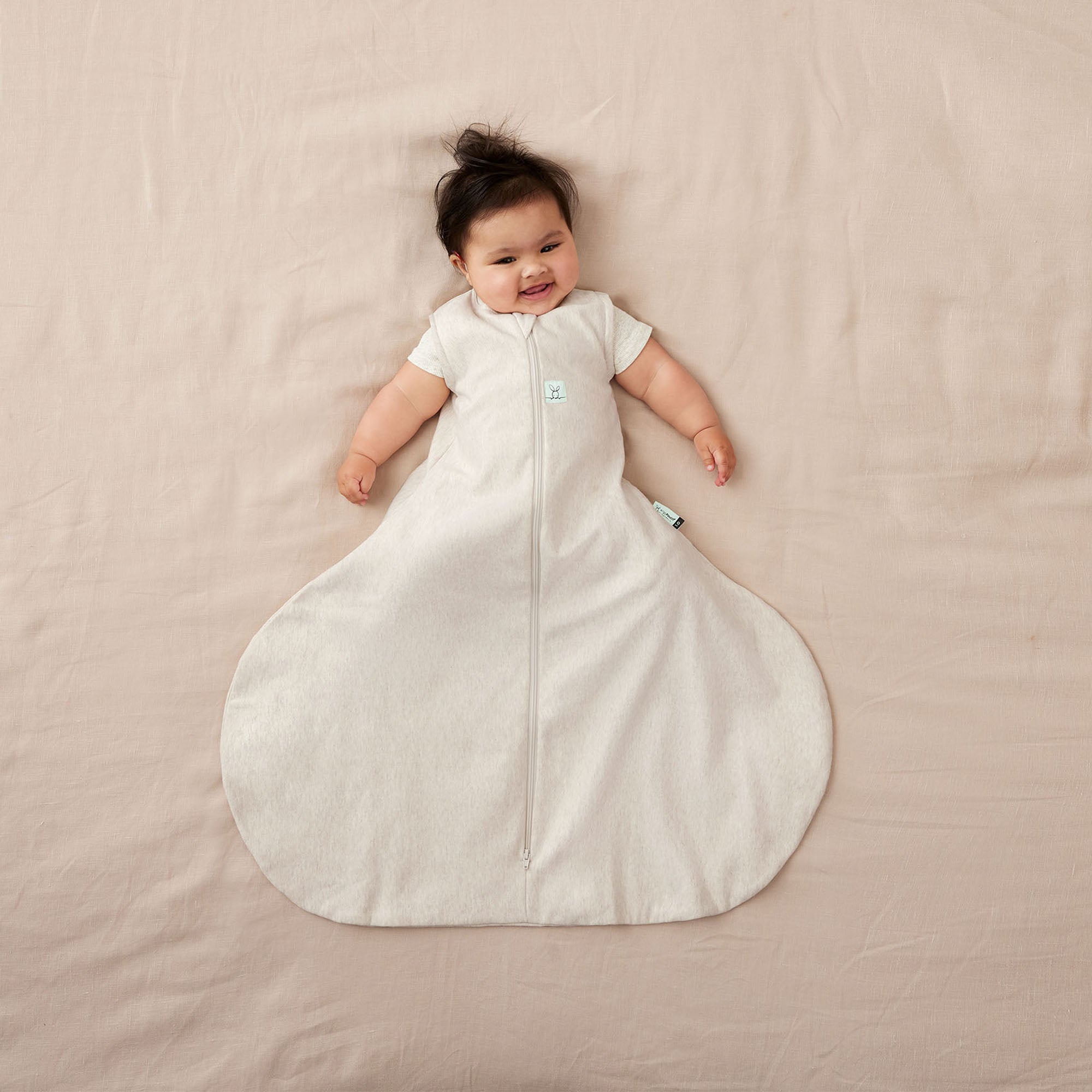 ergoPouch Hip Harness Jersey Sleeping Bag 1.0 TOG - Breathable Baby Sleep Sack for Newborns & Infants - Perfect for Nursery, Daycare & Travel - Oatmeal Marle Color