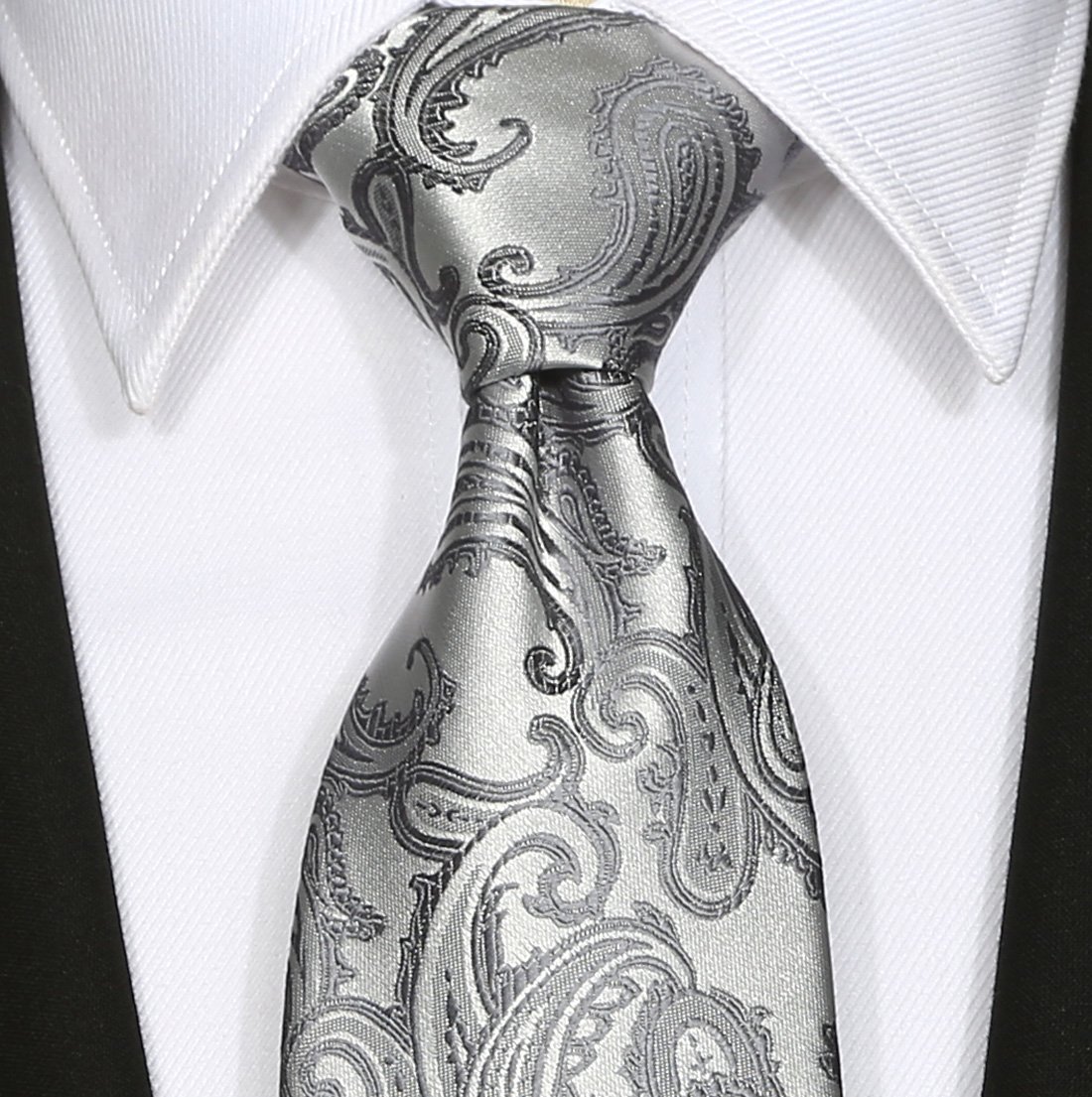 KissTies Men's Classic Paisley Necktie for Business, Wedding & Formal Events - Premium Silk Tie with Gift Box - Perfect for Office, Interviews & Special Occasions