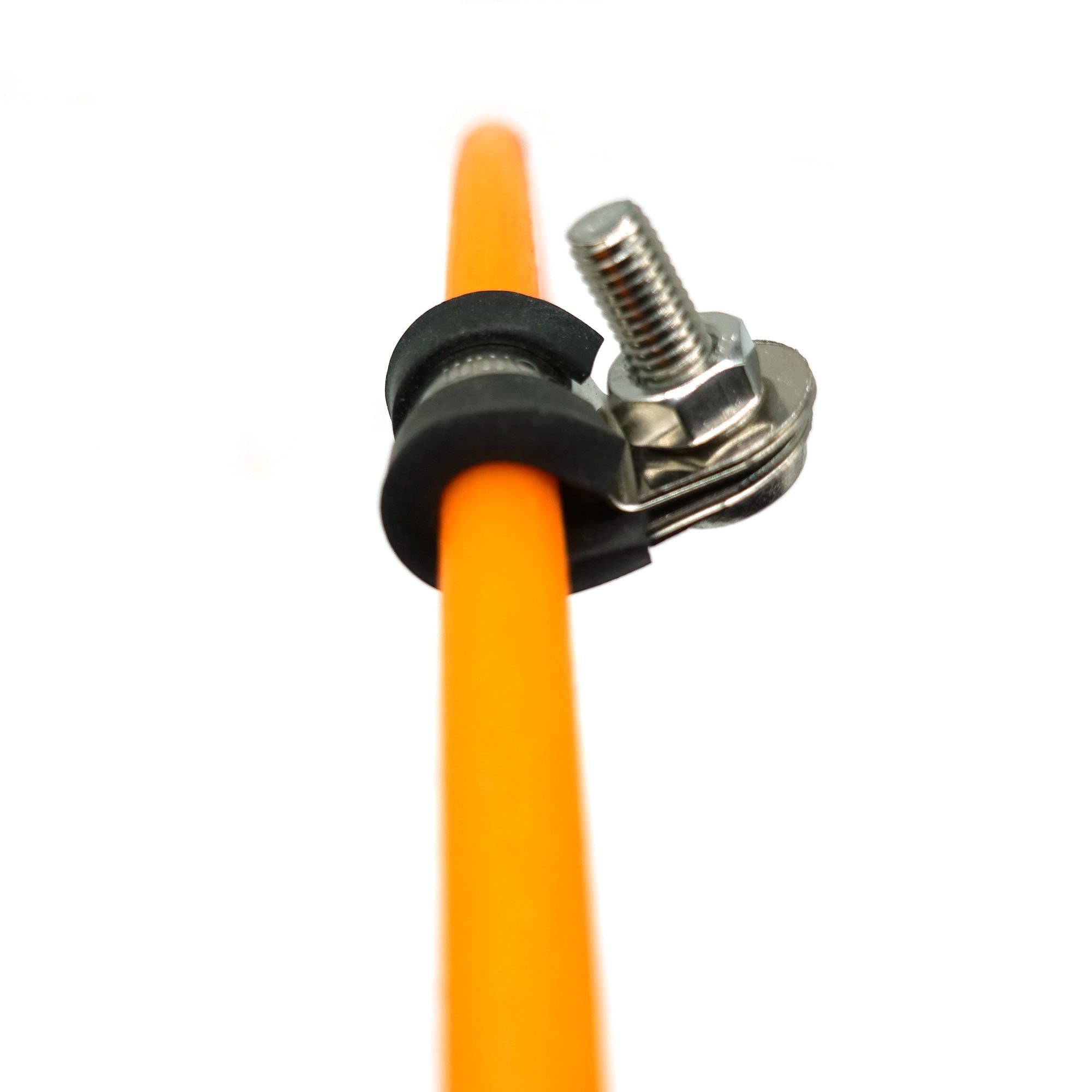 SANTIE 304 Stainless Steel Cable Clamps with Rubber Cushion - 5-Pack for Vibration Damping