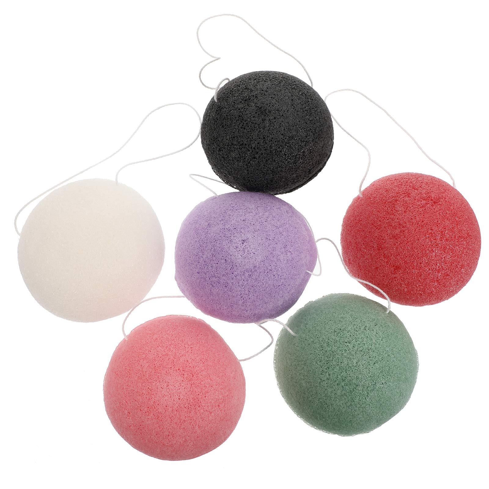 6-Pack Natural Konjac Sponges for Face & Body - Gentle Exfoliating Facial Cleansing Puff, Skin Massage Sponge for Soft & Smooth Skin - Perfect for Daily Skincare, Makeup Removal & Sensitive Skin Care