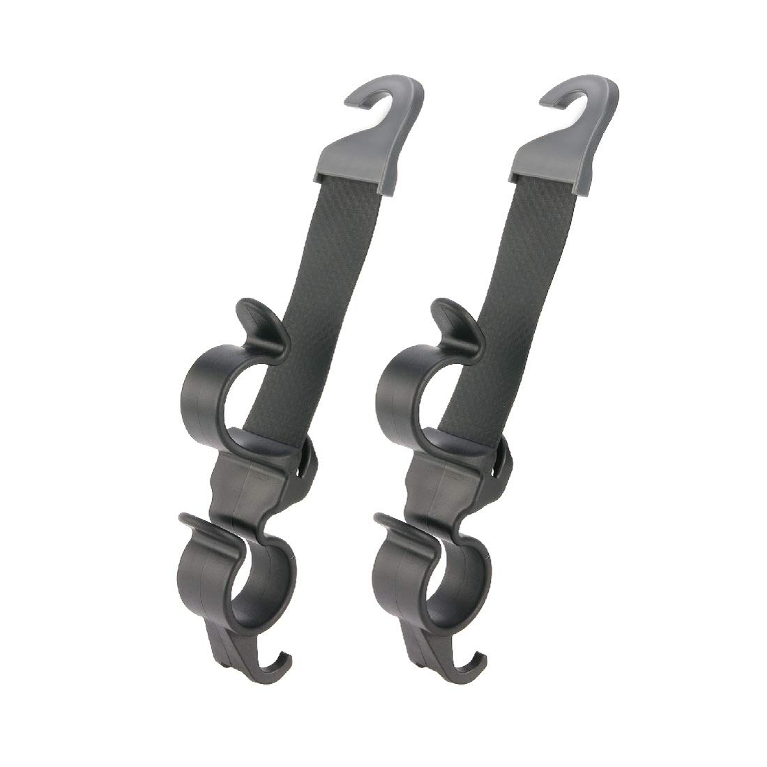 Durable Car Headrest Hook 2-Pack - Universal Seat Organizer for Bags, Purses & Masks - Perfect for Road Trips & Daily Commute