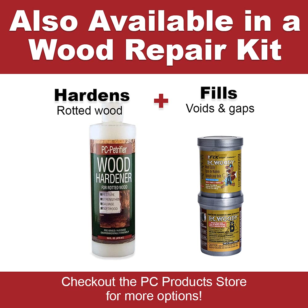 PC Products PC-Woody Wood Repair Epoxy Paste - 10 Gallon Two-Part Kit in Tan (903339) for Furniture, Flooring & Outdoor Wood Restoration