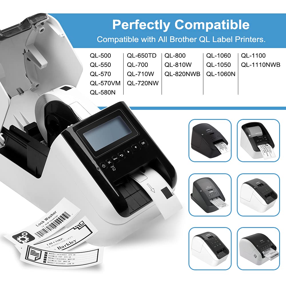 COLORWING 12 Rolls Compatible Brother QL-800 DK-1201 Address Labels (1.1