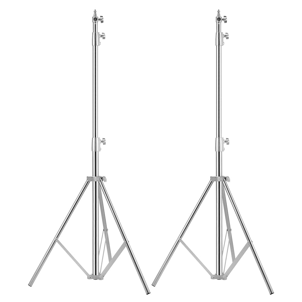 Professional 9.19ft Heavy Duty Light Stand Tripod - 2.8m Adjustable Stainless Steel Photography Stand for Softbox, Speedlight, Strobe & Umbrella - Perfect for Studio, Portrait & Outdoor Photography (Pack of 2)