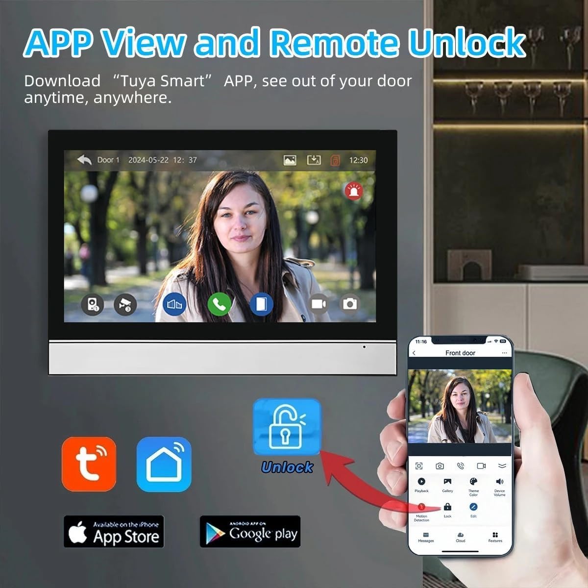 2025 AI Upgraded Smart Video Doorbell Camera - 1080P HD, Motion Tracking & 2-Way Audio Security System | IP65 Weatherproof, Wired/Wi-Fi Control | Tuya Smart Home & Local Storage (No Monthly Fees) | Perfect for Home Security, Package Monitoring & Smart Home Automation