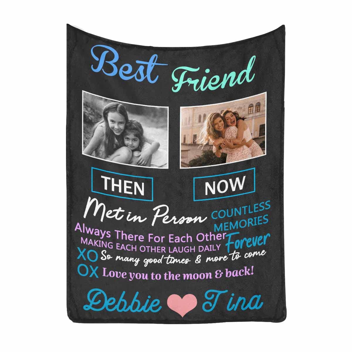 MyPupSocks Personalized Best Friend Blanket - Custom BFF Gifts, Long Distance Friendship Throw, 60x80 Inches, Perfect for Birthday, Anniversary, and Cozy Nights Together