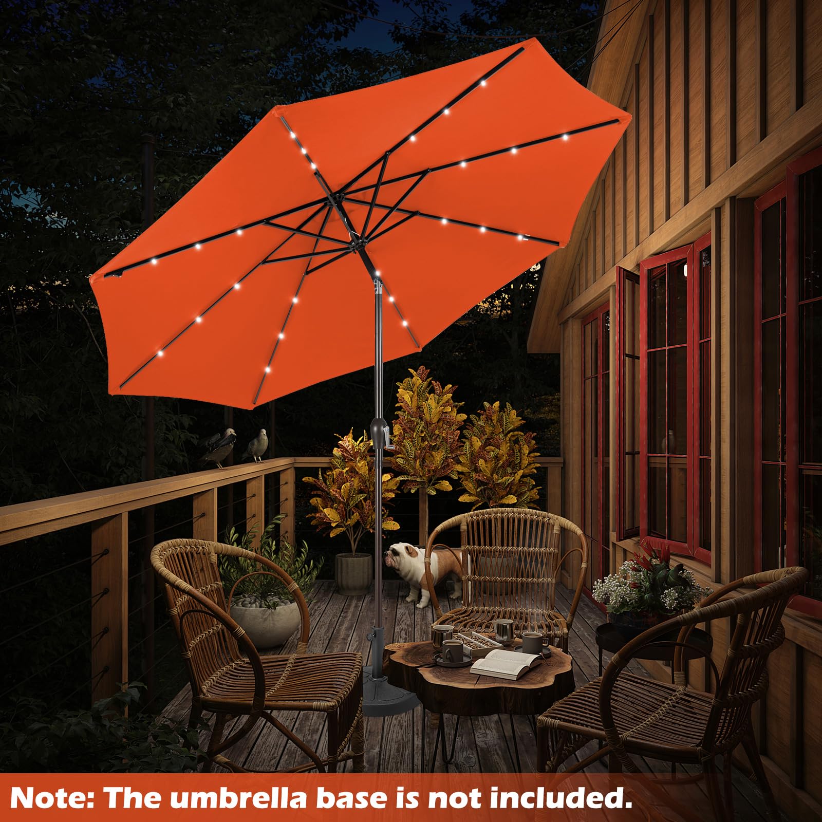 Giantex 9ft/10ft Solar LED Patio Umbrella with Crank & Tilt - Waterproof Outdoor Market Umbrella for Backyard, Deck, Pool, Beach - Perfect for Dining, Lounging & Outdoor Entertaining