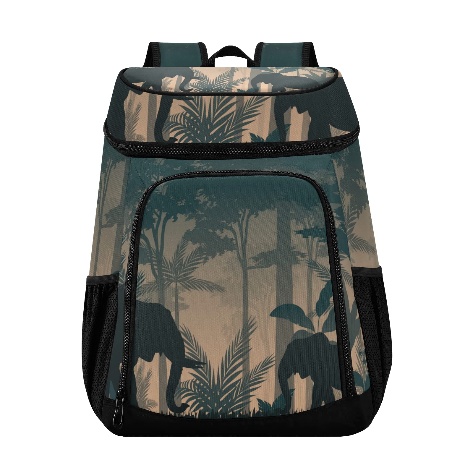 Insulated Leak-Proof Animals Silhouette Forest Cooler Backpack - 36 Can Portable Lunch Bag for Shopping, Picnic, Beach, Camping, Hiking, Park Trips & Outdoor Adventures