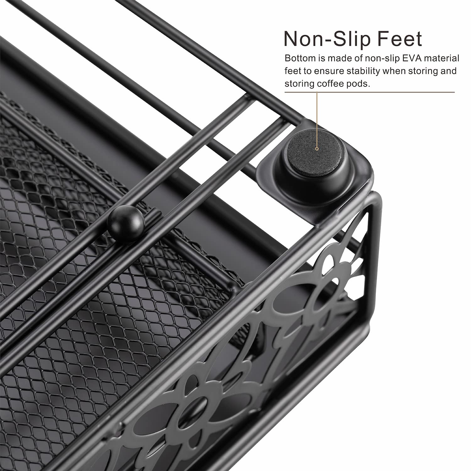 Premium Keurig Coffee Pod Storage Drawer - 42-Count K-Cup Organizer with Durable Iron Construction | Perfect for Kitchen Countertops, Office Break Rooms & Home Coffee Stations