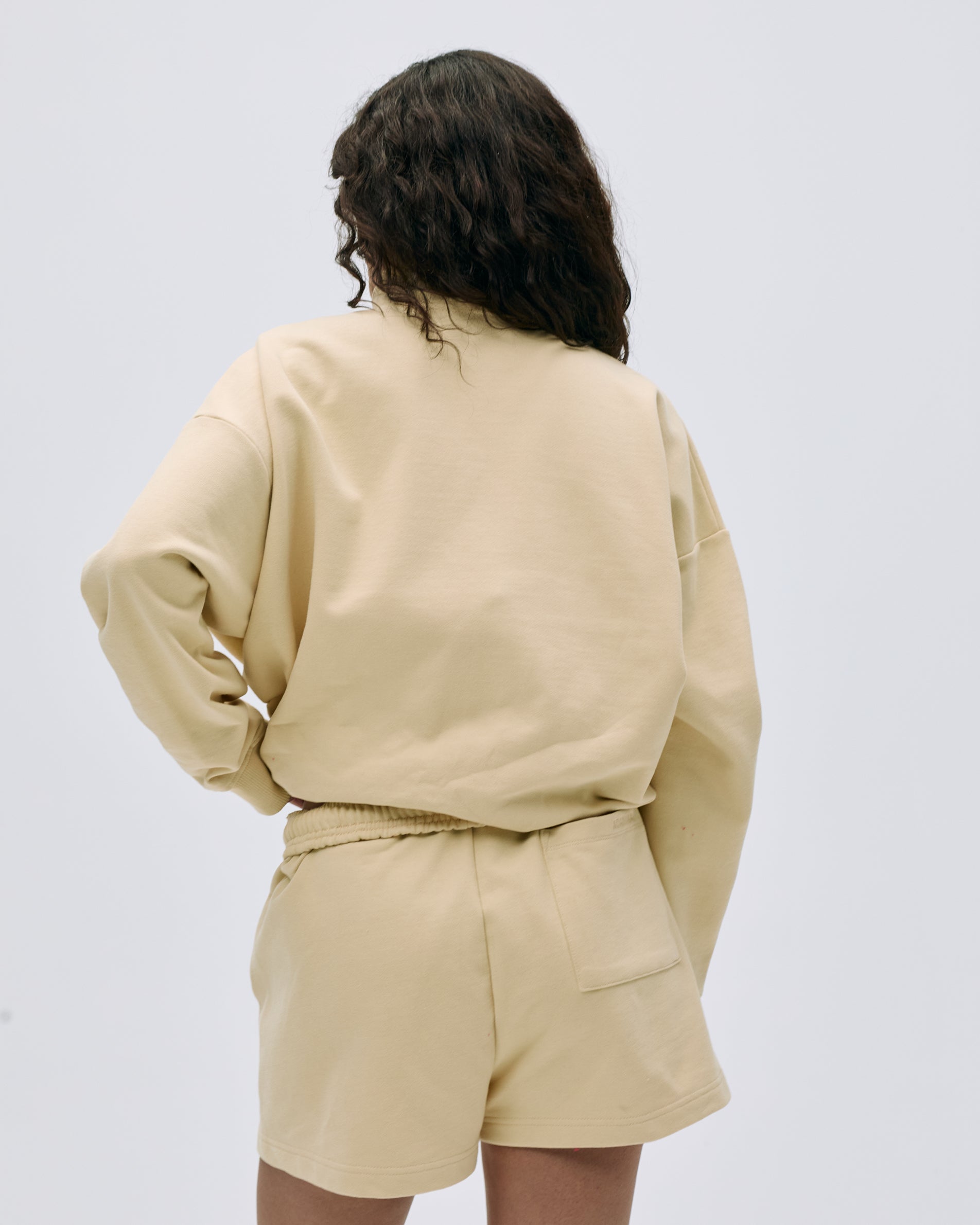 Oversized Funnel Neck Full Zip Sweatshirt for Women - Butter Yellow | Cozy Casual Pullover for Sports, Lounge & Streetwear
