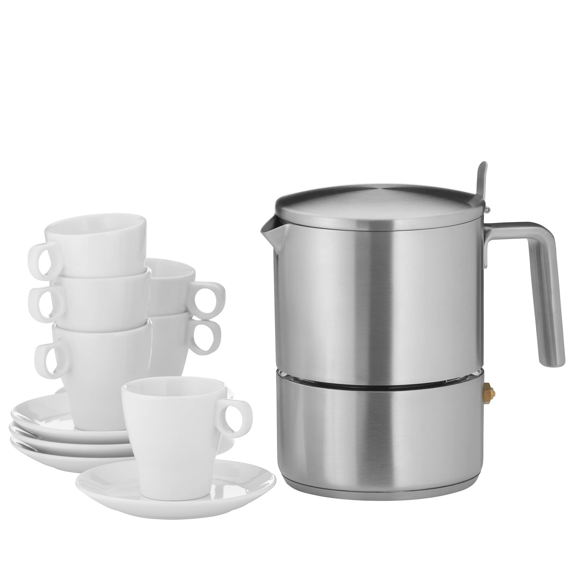 WMF Kult 6-Cup Espresso Maker, Stainless Steel Coffee Machine - Perfect for Home Brewing & Entertaining Guests