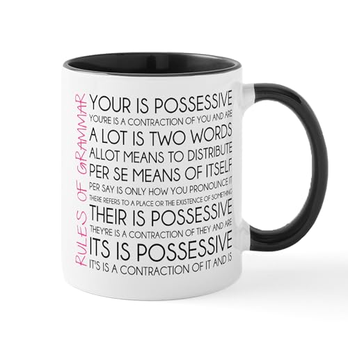 White/Black Inside - Rules Of Grammar Mug