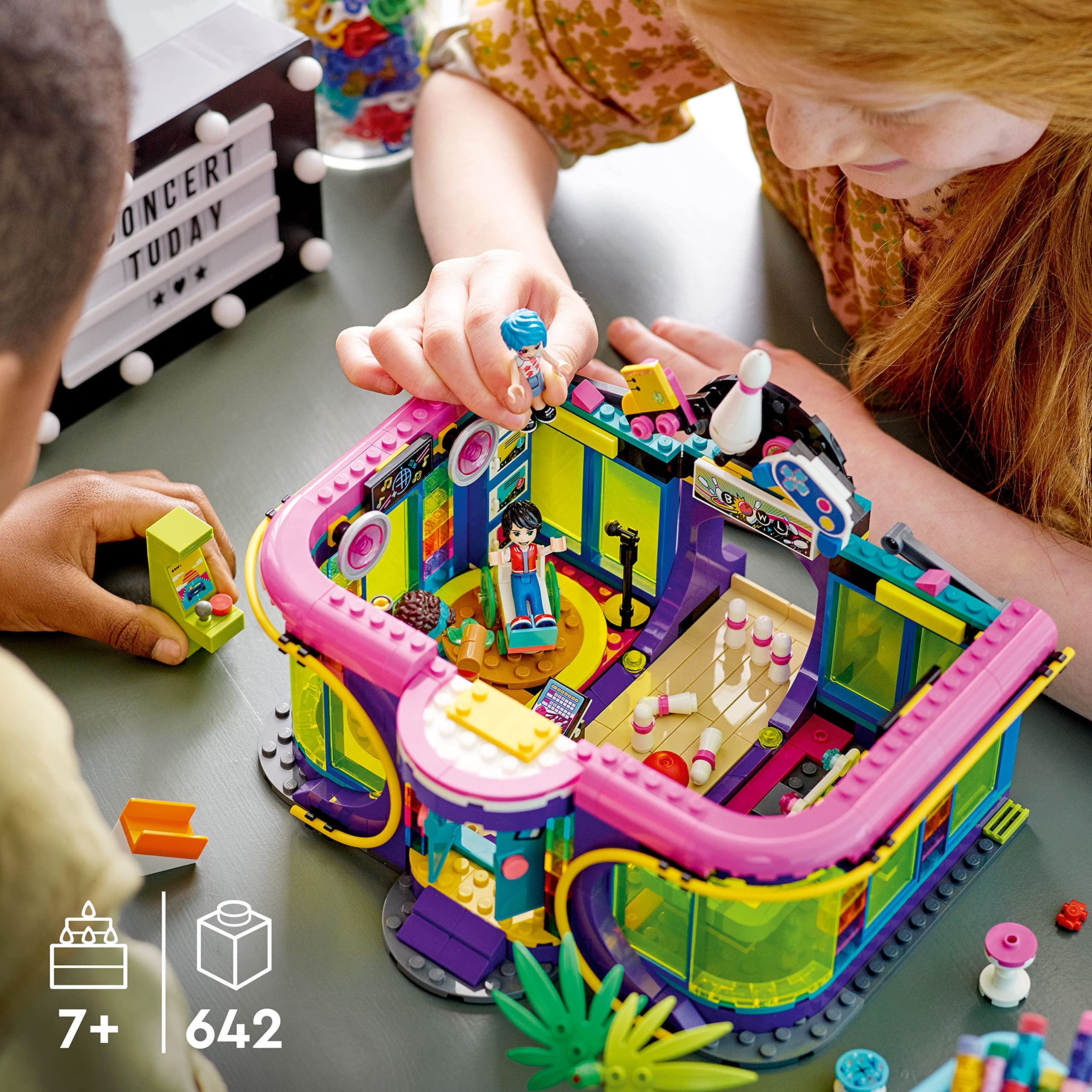 LEGO Friends Roller Disco Arcade Building Set 41708 with Andrea Mini-Doll - Creative Toy Bowling Game for Kids Ages 7+ | Perfect Birthday Gift for Girls & Boys | Fun Playset for Indoor Play, Family Game Nights & STEM Learning Activities