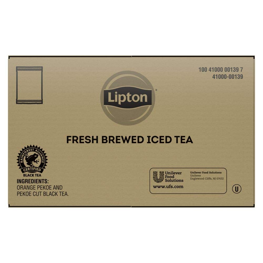 Lipton Unsweetened Black Iced Tea Bags - 32 Count (Makes 4 Gallons) | Refreshing Cold Brew for Summer, Picnics & Parties | Premium Quality Tea Leaves for Smooth Flavor