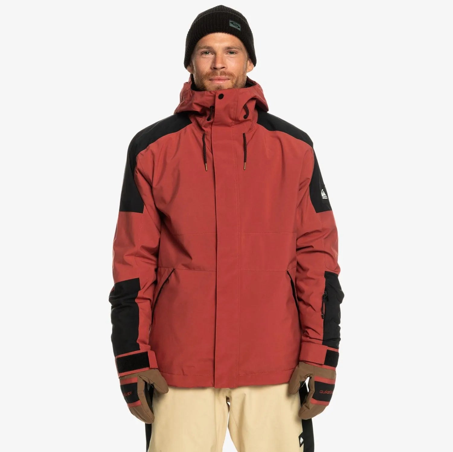 Quiksilver Snow Radicalo Red & Black Snowboard Jacket - Waterproof & Insulated for Winter Sports & Outdoor Adventures