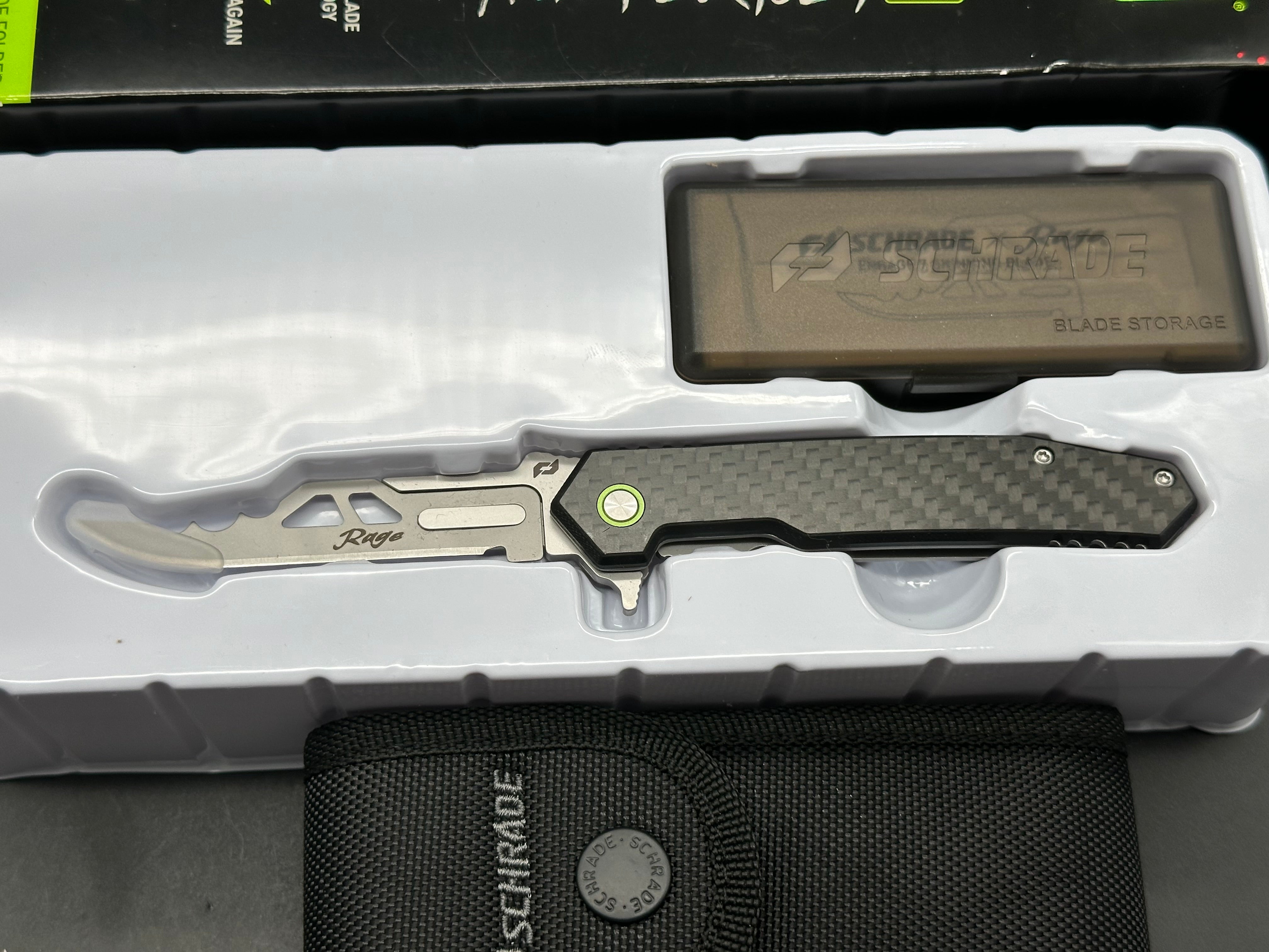 Schrade Phantom Enrage 2 Tactical Folding Knife - High Carbon Stainless Steel Blade, G10 Handle for Outdoor Camping, Hunting & Survival Gear