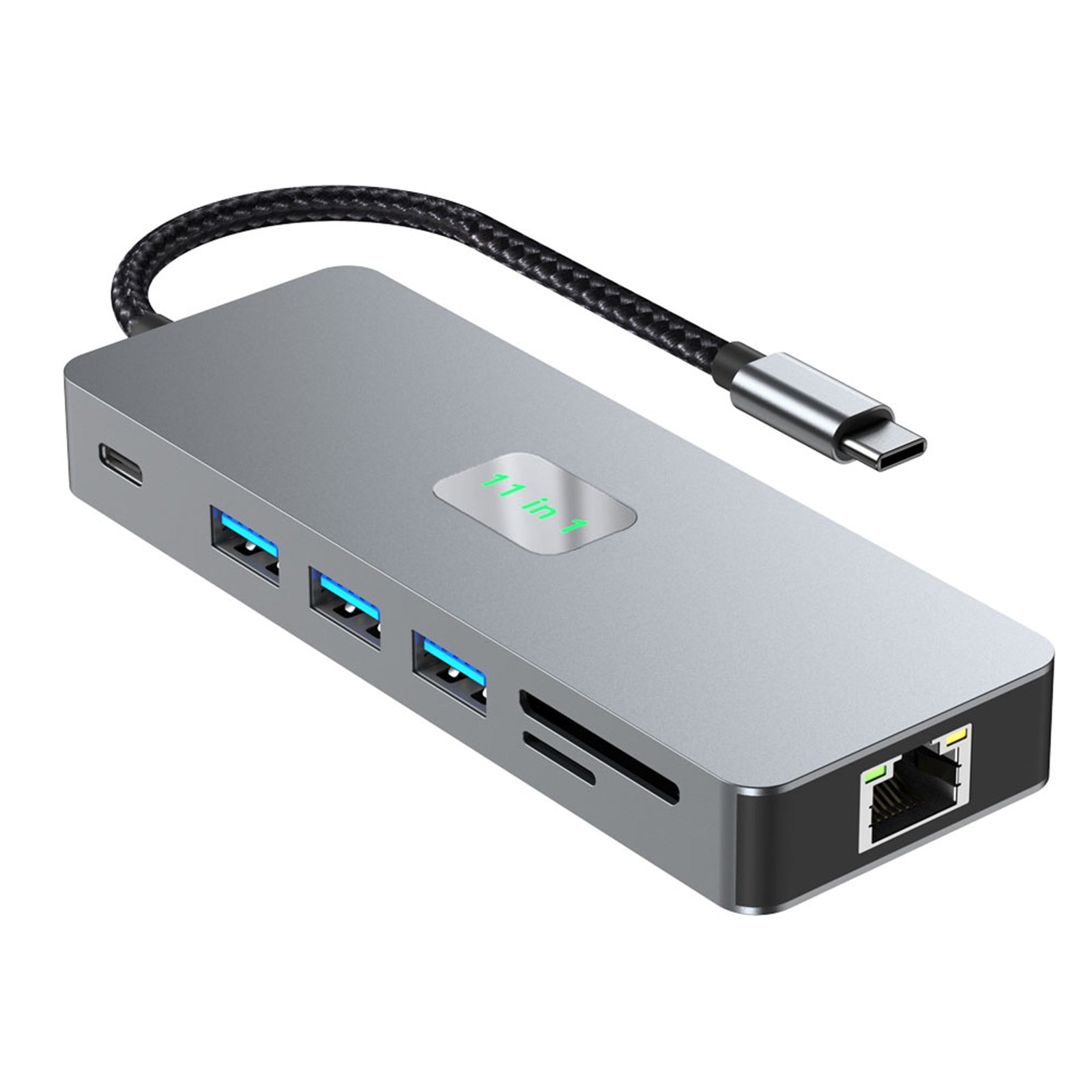 11-in-1 USB C Hub with Gigabit Ethernet, 4K HDMI, VGA, USB 3.0, 100W PD, SD/TF Card Reader & Audio Jack - Perfect for MacBook Pro/Air, iPad Pro & Windows Laptops - Ideal for Home Office, Gaming & Video Conferencing