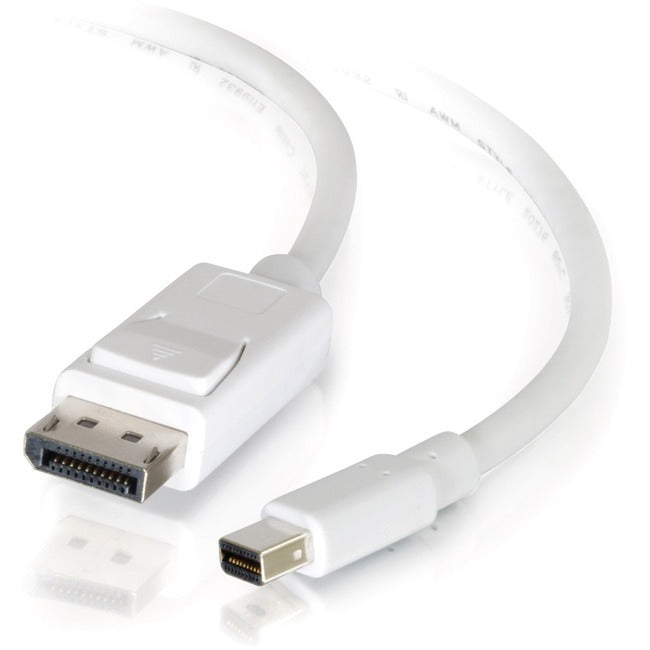 10Ft Mini DisplayPort to DisplayPort Adapter Cable - 4K 30Hz Support - White - Perfect for Home Office, Gaming & Multimedia Setups