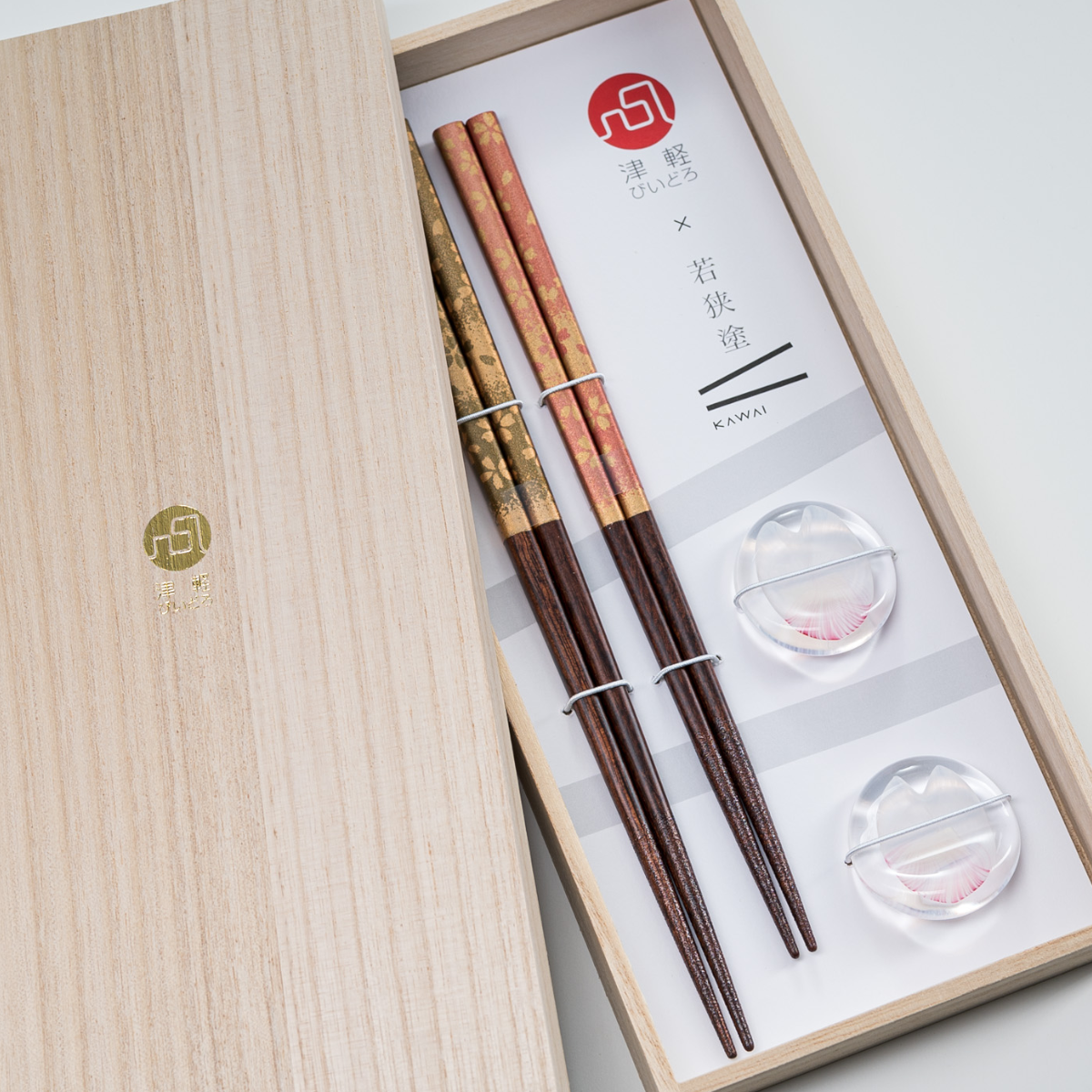Premium WAKASA Lacquered Chopsticks Gift Set - Handcrafted Japanese Spring Floral Design Chopsticks for Sushi, Asian Cuisine & Home Dining Decor
