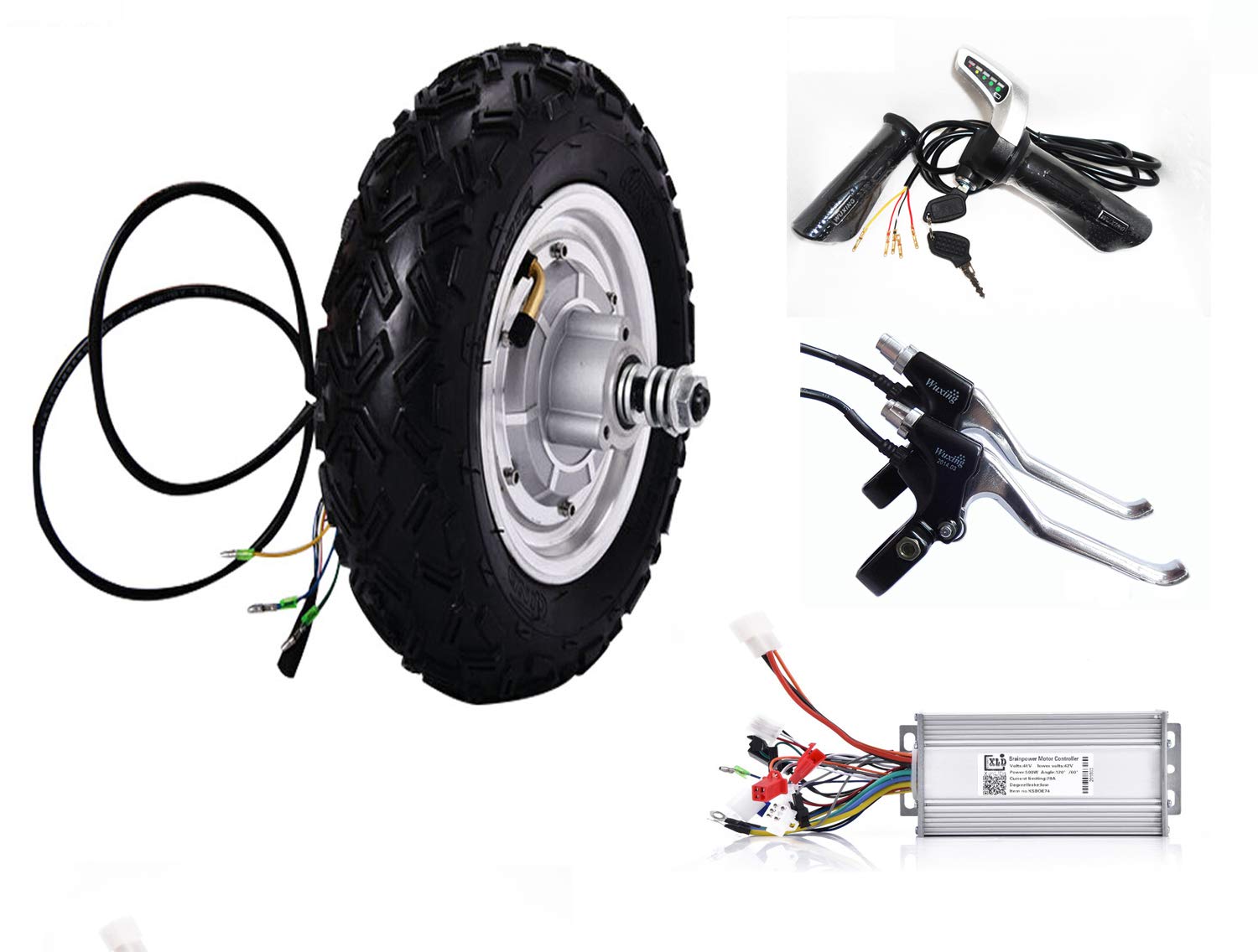 10 Inch Hub Motor Kit 24V-48V 350W-450W for Electric Scooter, Wheelchair & E-Bike - 12-40km/h Speed with Reversing Function - Perfect for Commuting, Off-Road Adventures & Mobility Assistance
