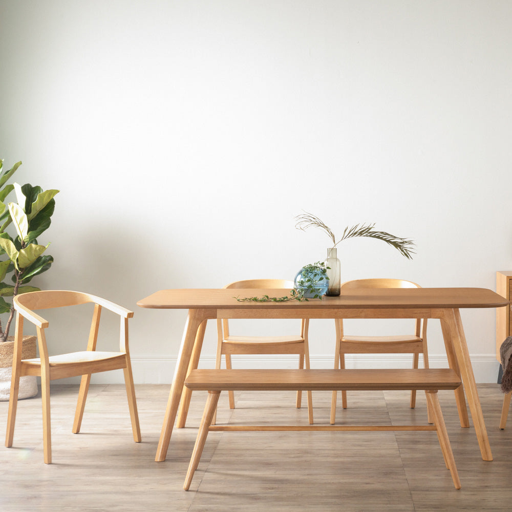 120cm Marrim Wooden Bench - Natural Finish for Living Room, Bedroom, or Entryway Seating