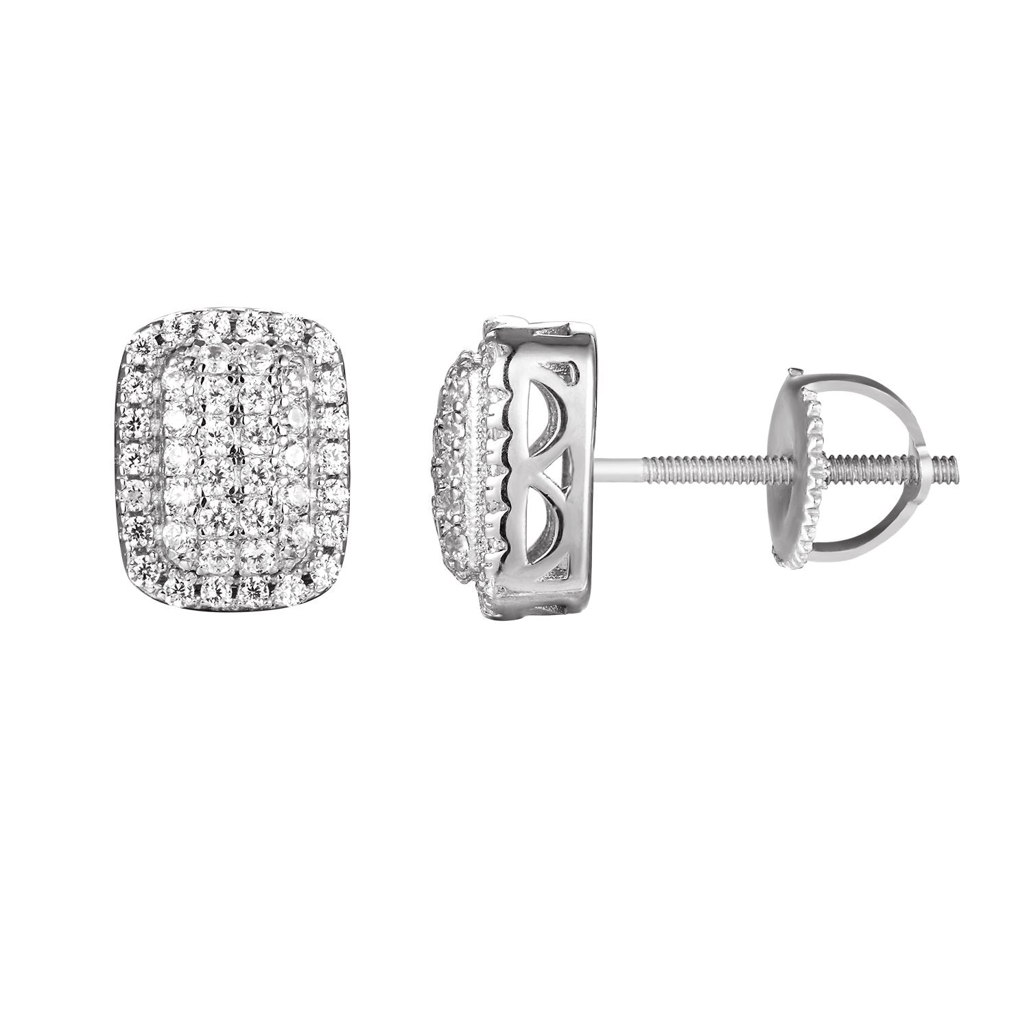 Sterling Silver Square Puff Stud Earrings for Women - Elegant & Hypoallergenic Jewelry Gift for Everyday Wear, Parties & Special Occasions