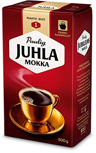 Paulig Juhla Mokka Coarse Ground Coffee - 12 Pack (500g Each) | Premium Finnish Coffee for Drip Brewing & French Press | Perfect for Home, Office & Camping