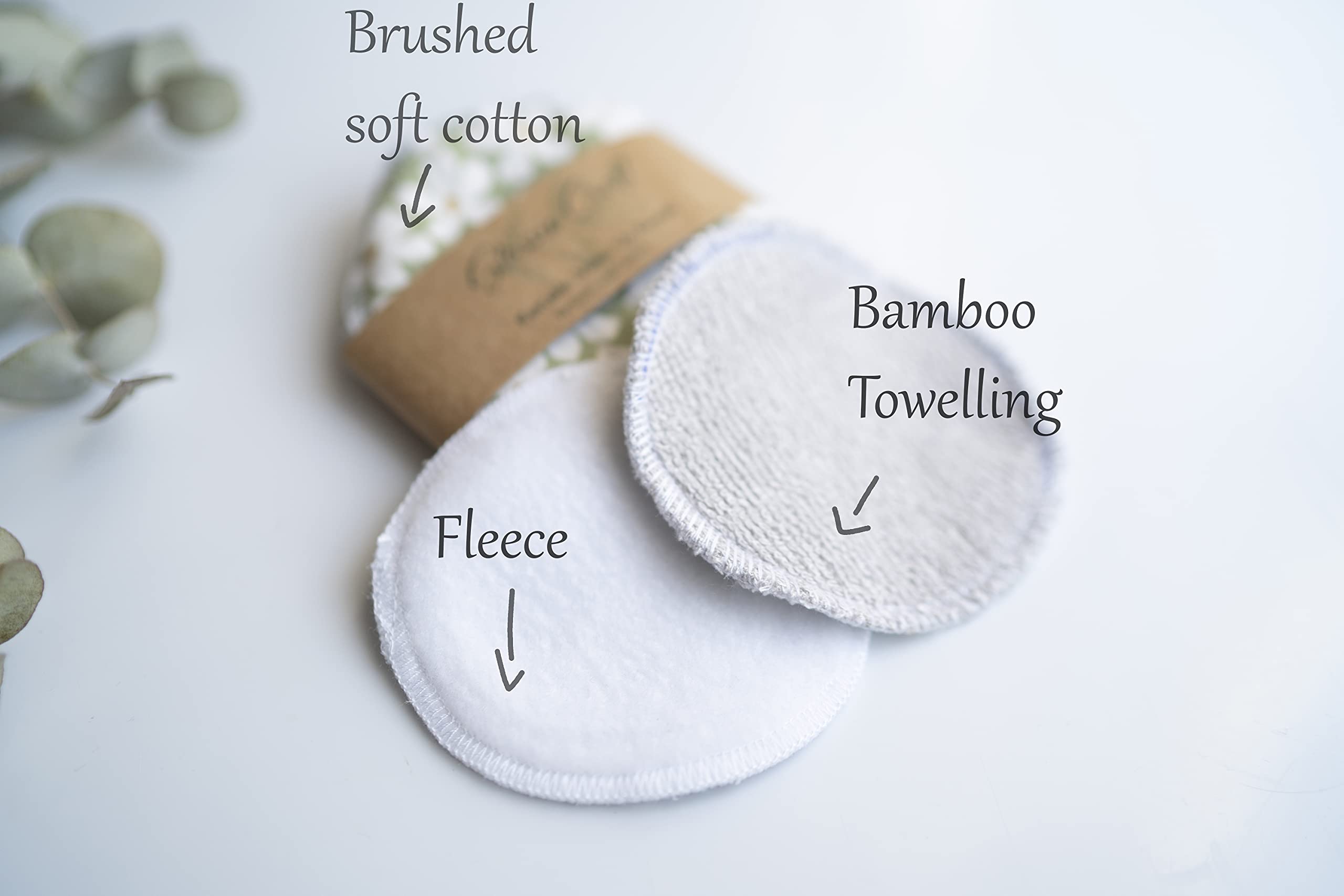 Eco-Friendly Reusable Makeup Remover Pads - 5 Pack Bamboo Cotton Rounds with Soft Fleece Backing | Gentle Face Cleansing for Daily Skincare Routine
