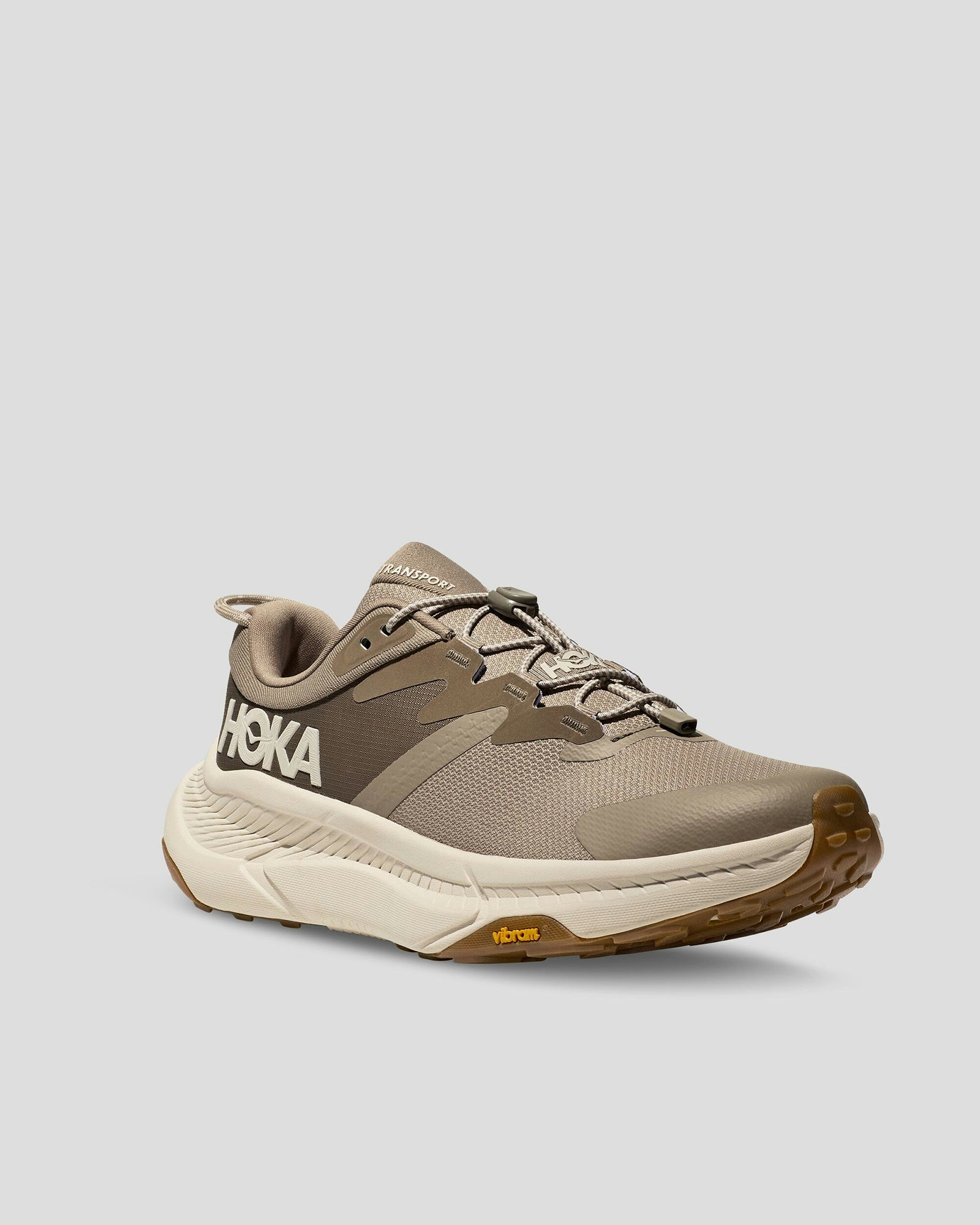 Hoka One One Transport Men's Running Shoes - Dune/Eggnog Color for Trail Running & Outdoor Adventures