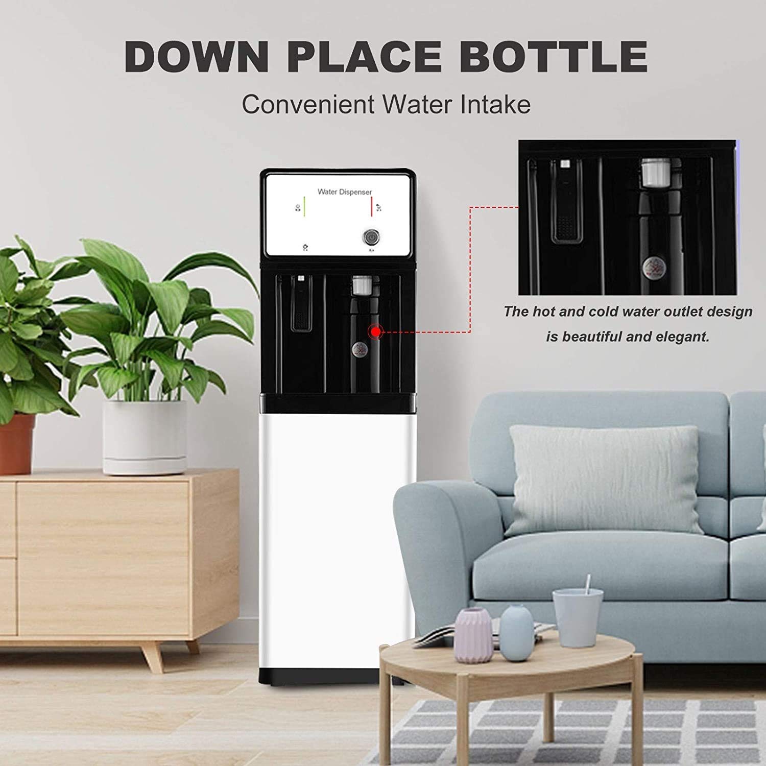 Commercial Standalone Cold Water Dispenser with Installation Kit - Floor Water Cooler for Offices, Restaurants & Retail Stores