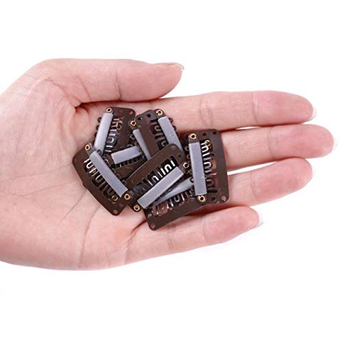 20 Pcs 6 Teeth U-Shape Black Wig Clips - Stainless Steel Snap Clips for Hair Extensions, Weaves & DIY Hairpieces | Secure Hold for Wigs, Braids & Cosplay (Perfect for Daily Use & Special Occasions)
