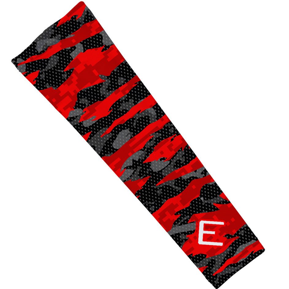 Red Fierce Arm Sleeves for Sports & Fitness - Compression UV Protection for Basketball, Running, Cycling & Outdoor Activities