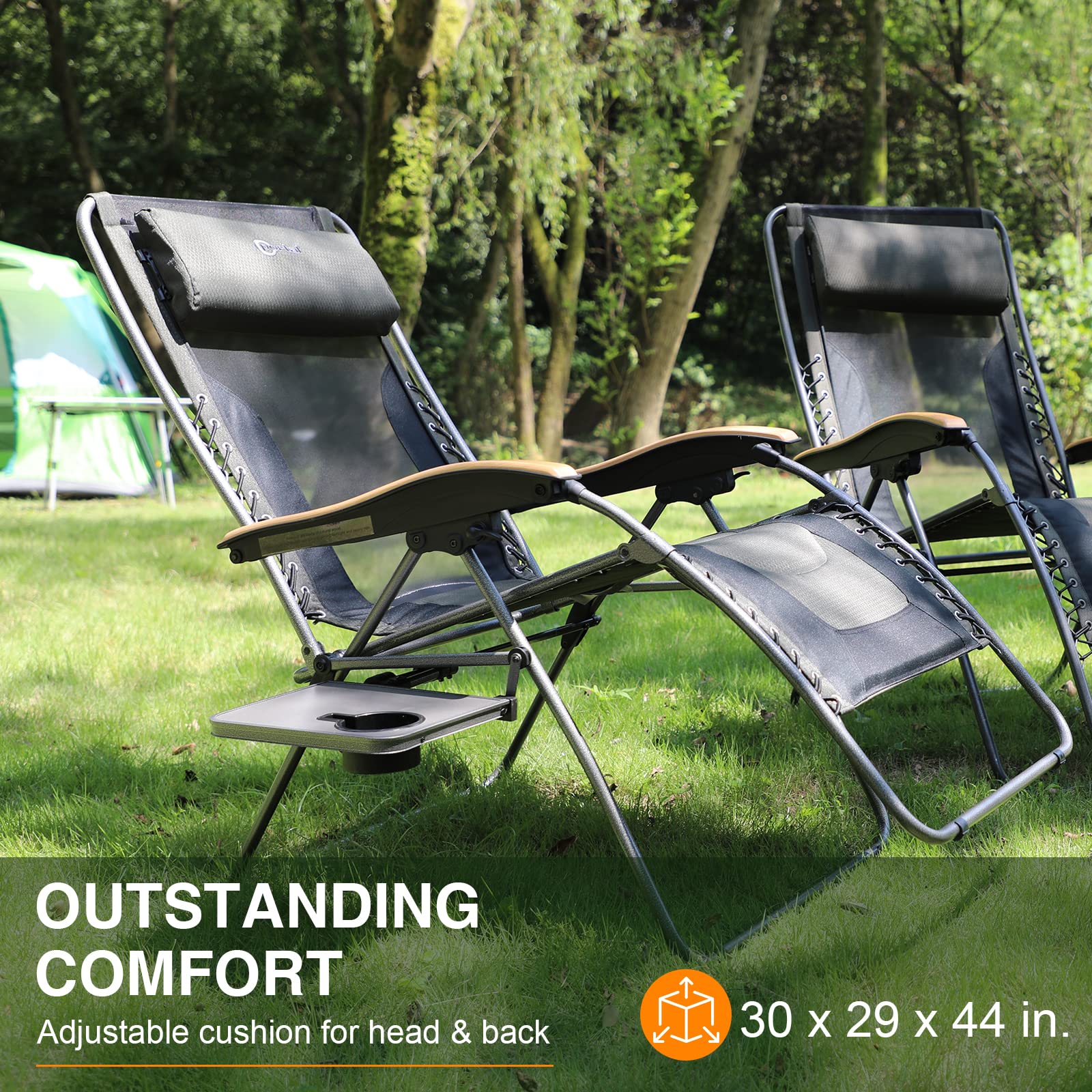 **Oversized Mesh Back Zero Gravity Reclining Patio Chair with XL Padded Seat, Adjustable Pillows & Cup Holder – Heavy Duty 350lbs Capacity for Poolside, Backyard, Lawn & Outdoor Relaxation**