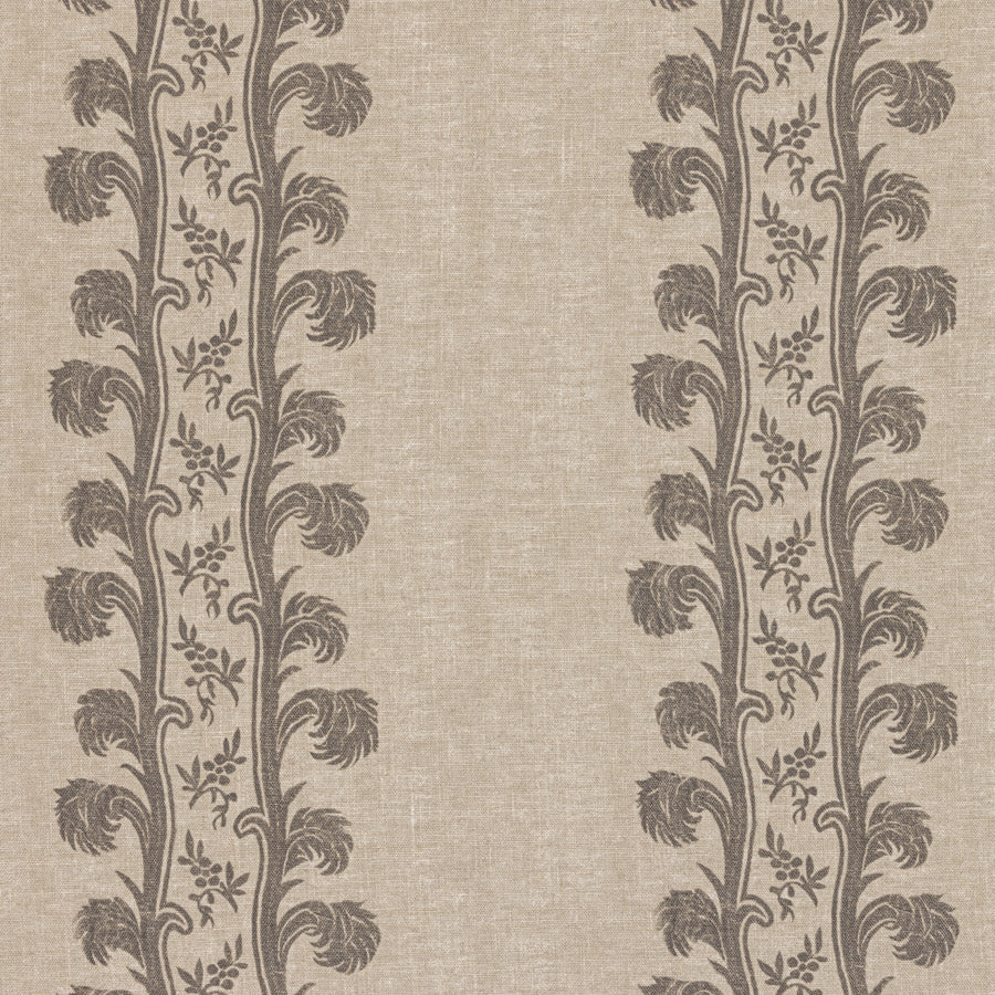 Plume Stripe Linen Curtains in Old Oak Color - Elegant Window Treatments for Living Room & Bedroom