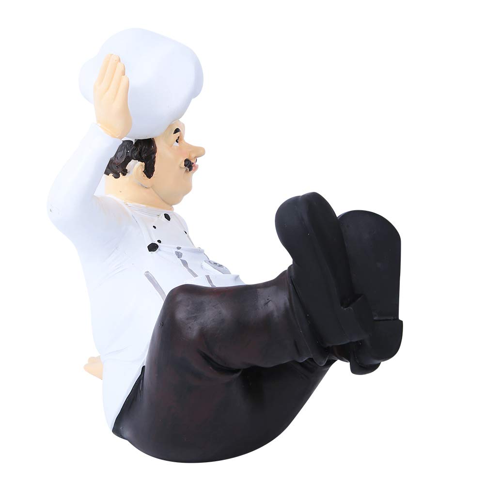 CHICIRIS Resin Chef Ornament - Handcrafted Kitchen Decor, Restaurant Thanksgiving Gift, Study Desk Decoration (7124U-05 Palm Floor Support Chef) - Perfect for Home Kitchen, Restaurant Display & Office Decor