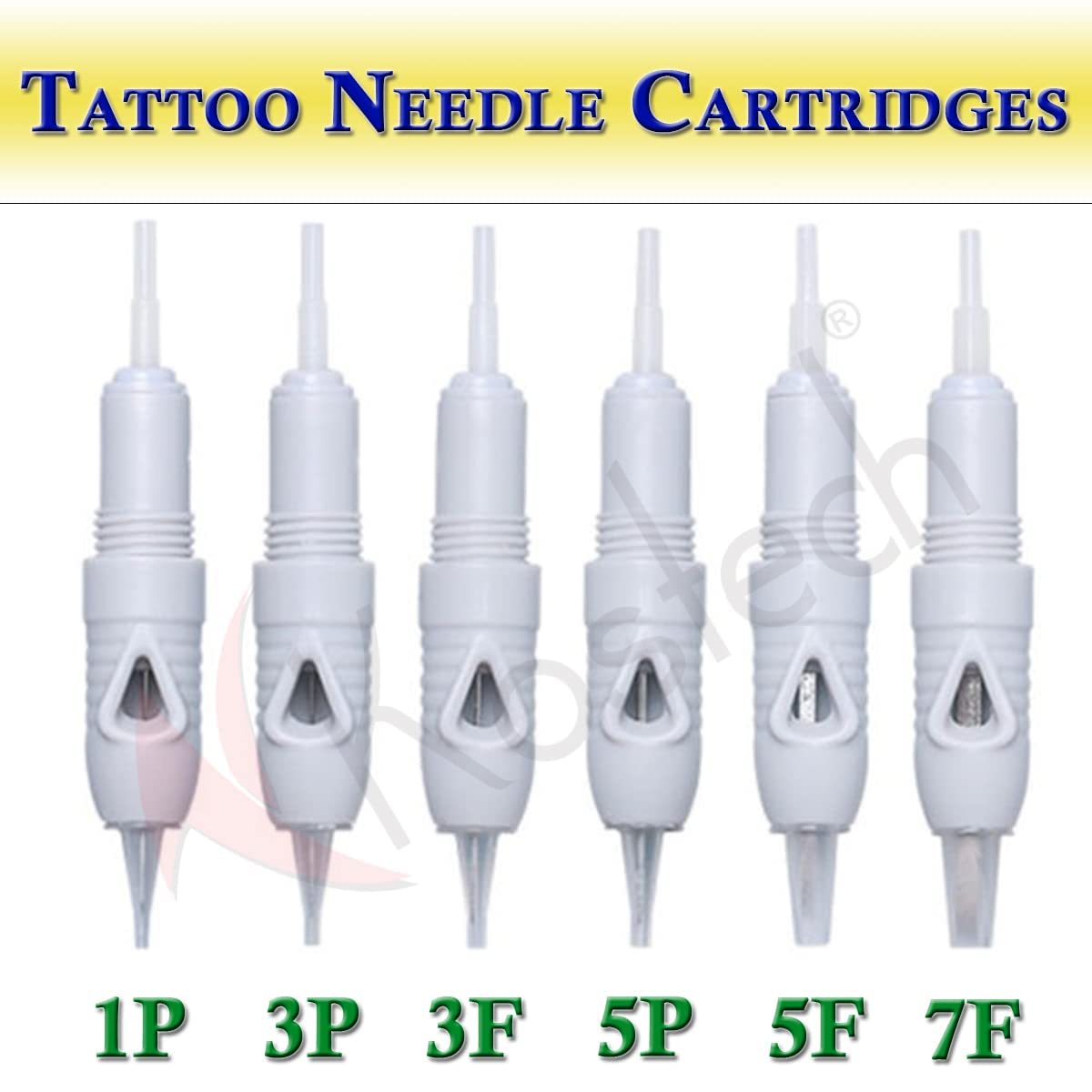 Kostech Screw Microblading Tattoo Needles Cartridge - 1P, 3P, 5P & 7P Semi-Permanent Makeup Needles for Tattoo Machine - Professional Eyebrow & Lip Tattooing Supplies for Salon & Home Use