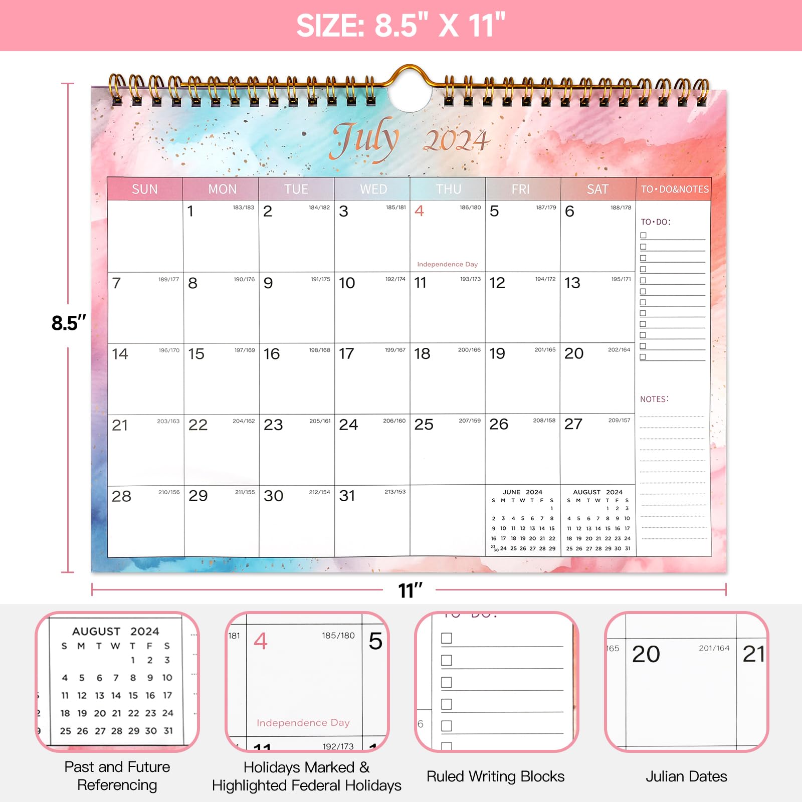2024-2025 Wall Calendar with Thick Paper - 18 Months from July 2024 to December 2025, 11