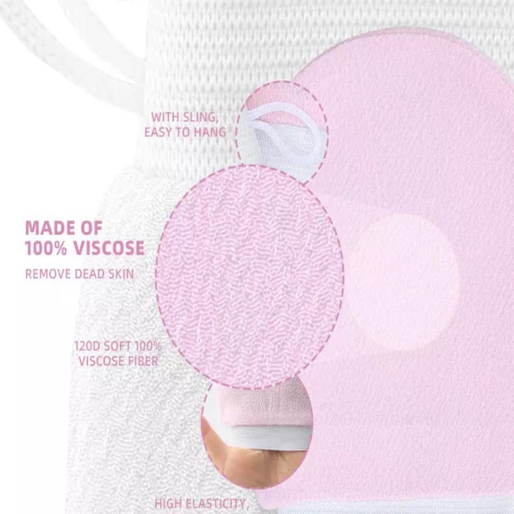 Xenon Venture 3-Pack Exfoliating Gloves for Face & Body - Dead Skin Remover & Turkish Silk Bath Mitt for Smooth Skin - Prevents Ingrown Hairs & Strawberry Skin - Ideal for Women's Skincare Routine & Spa Day at Home