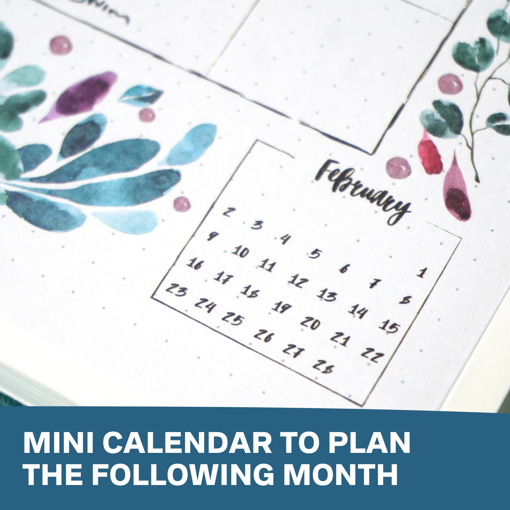 2025 Monthly Planner Stickers for A5 Bullet Journals - 12-Month Floral Design Calendar Stickers (5.3
