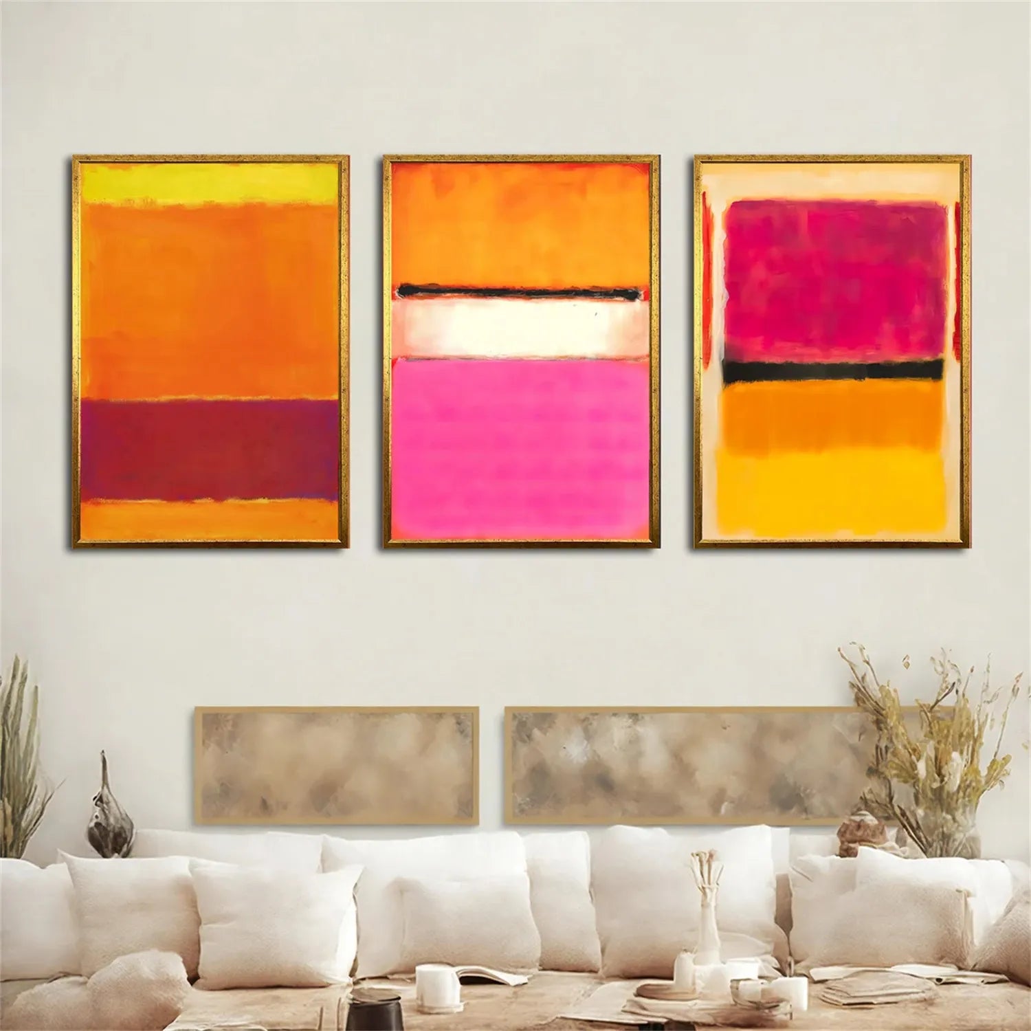 Abstract Tranquility Set of 3 Wall Art Prints - Modern Minimalist Home Decor for Living Room, Bedroom & Office - #WS183