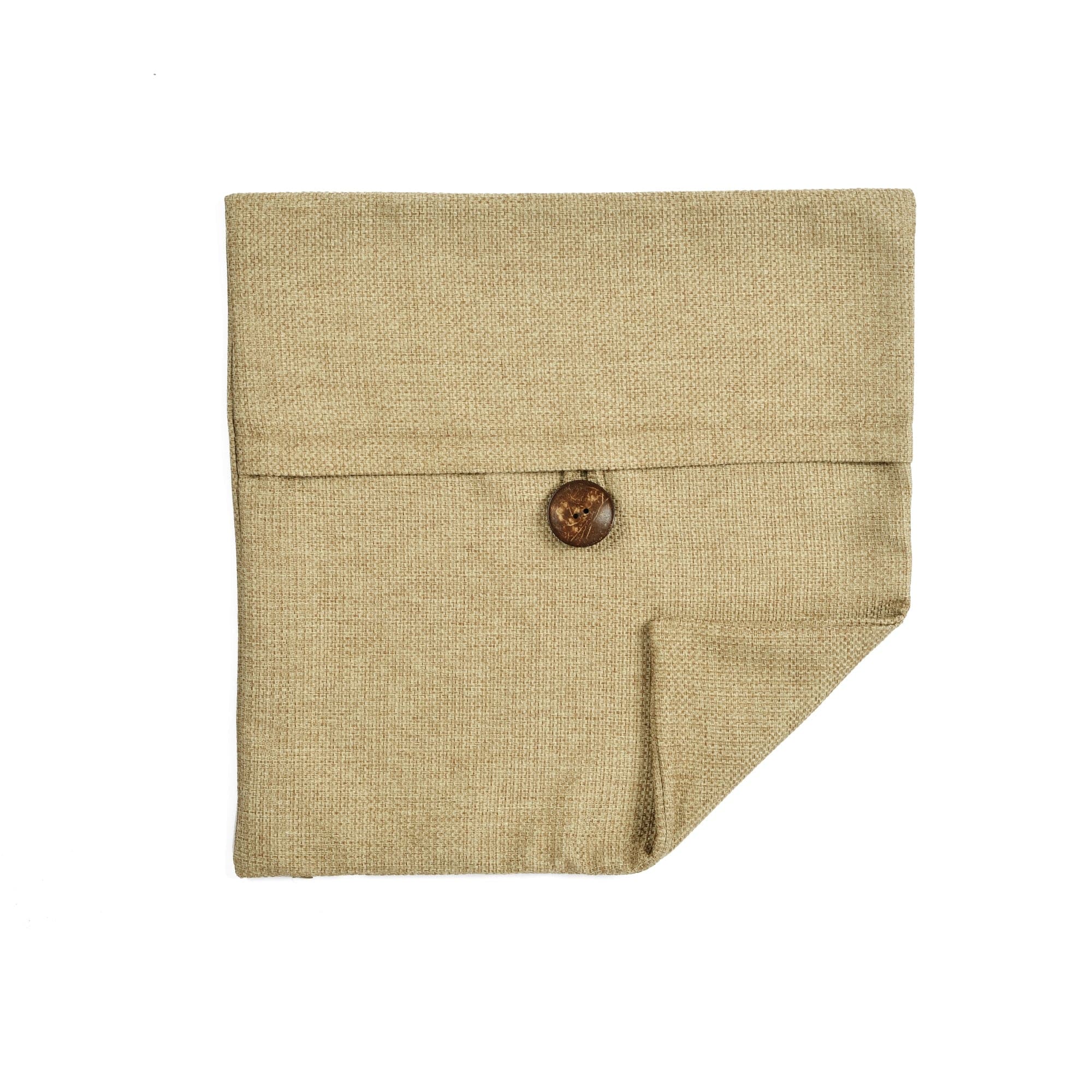 Linen Texture Woven Button Decorative Pillow Cover - Soft Bohemian Style Cushion Case for Sofa, Bed, Living Room & Home Decor