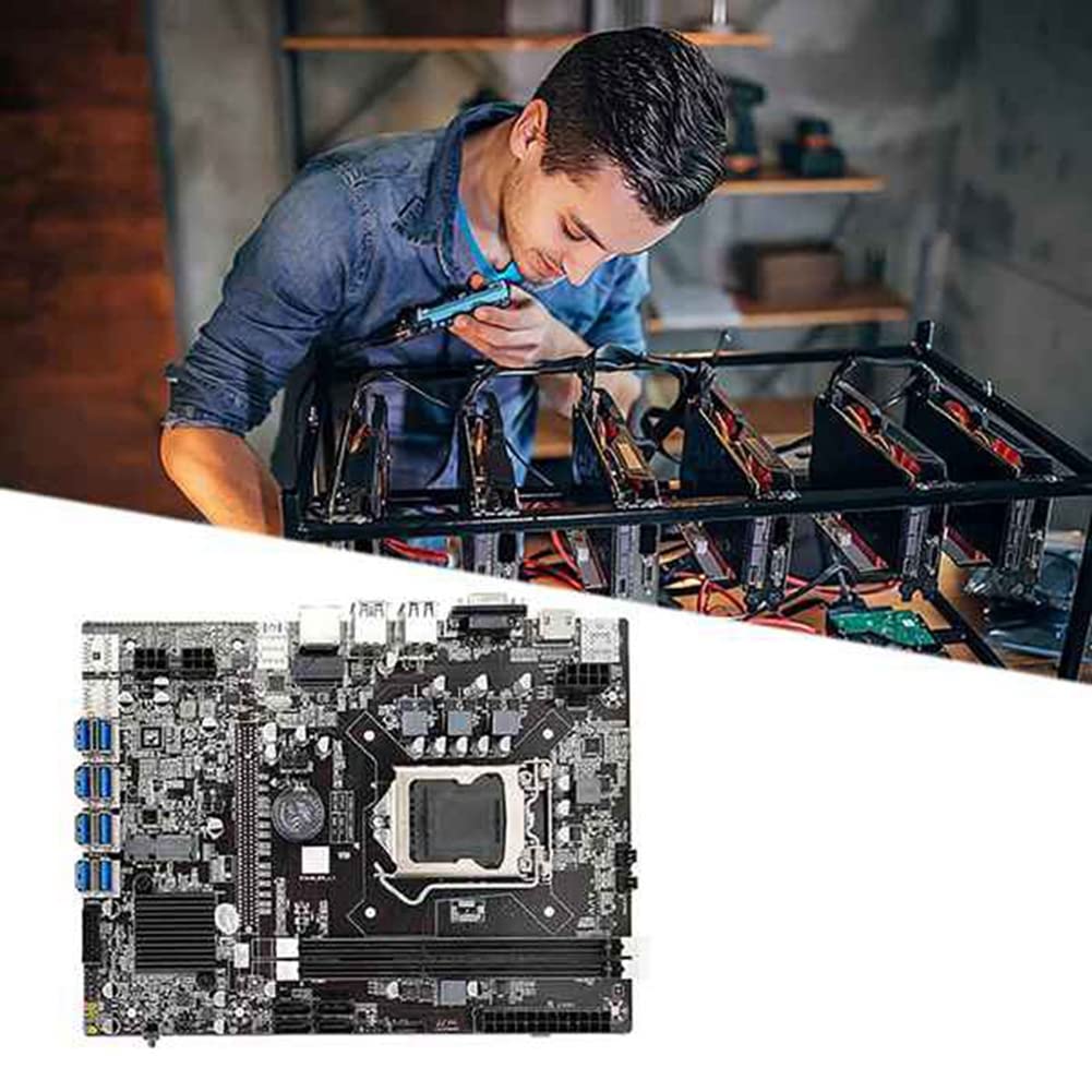 Cusstally 2x B75 ETH 8XPCIE Mining Motherboard with USB, Intel G1620 Processor, Thermal Grease & Pad, SATA & Switch Cables - Perfect for Cryptocurrency Mining Rigs & DIY PC Builds