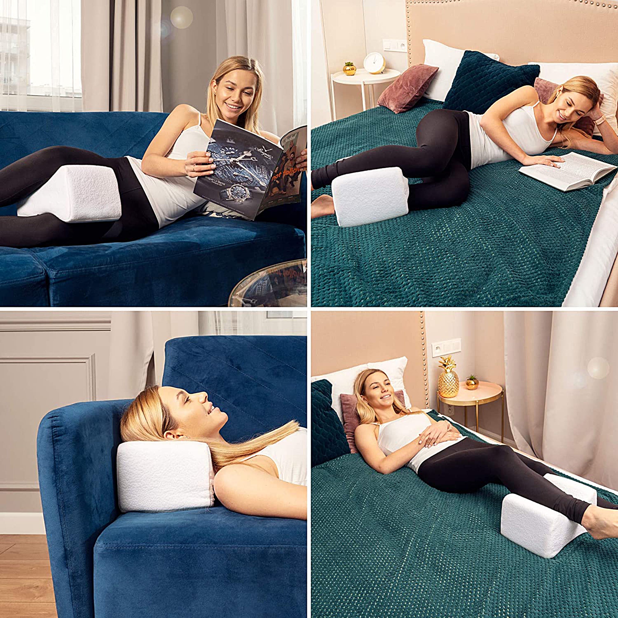 **Memory Foam Knee Pillow for Side Sleepers - Orthopedic Support with Bamboo Cover for Hip, Back & Sciatica Pain Relief - Pregnancy Pillow for Comfort & Alignment (Ideal for Sleeping, Post-Surgery & Pain Management)**