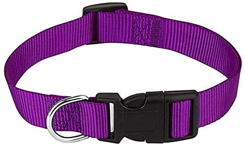 Premium Nylon Dog Collar and Leash Set for Small & Medium Dogs - Adjustable, Quick-Release, Breathable Puppy Collar with Matching Leash (Purple) - Perfect for Daily Walks, Training & Outdoor Adventures