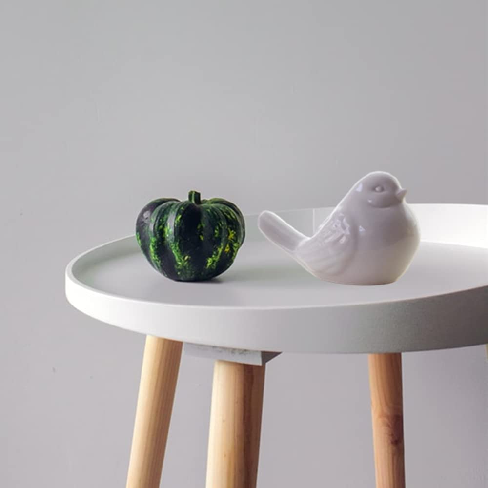 Ceramic Birds Figurines - Handcrafted Porcelain Bird Statue for Home & Garden Decor, Mini Animal Ornaments for Living Room, Bedroom, Office & Wedding Decorations (White) | Perfect for Table Centerpieces, Shelf Displays & Gift Giving